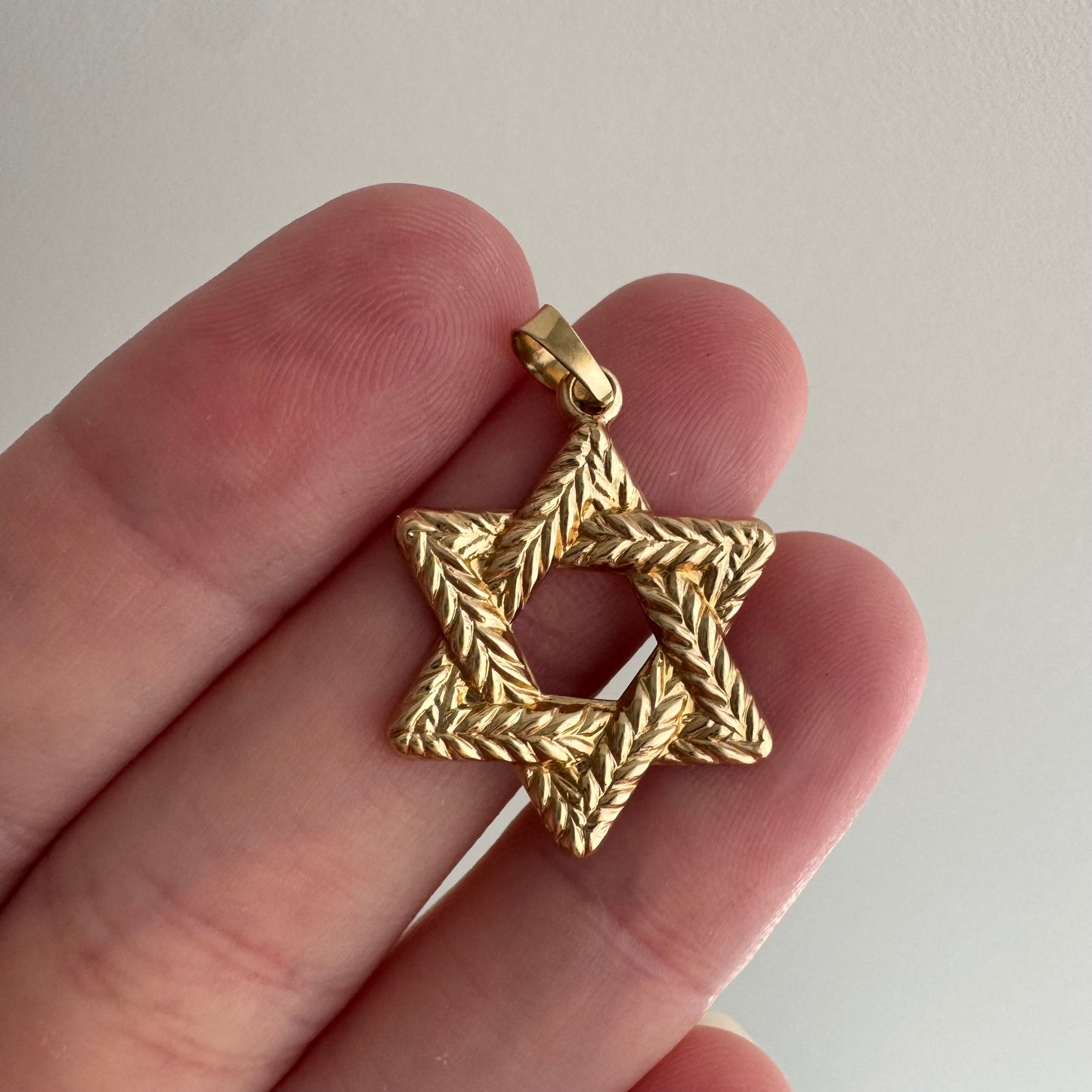 V I N T A G E / significant hexagram / 14k yellow braided Star of David / a pendant