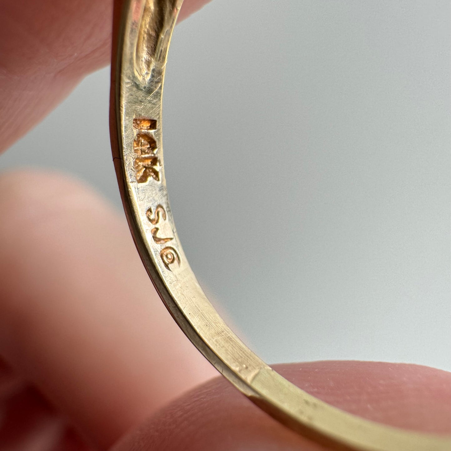 reimagined V I N T A G E // memento mori / 14k and diamond skull stacking ring / size 6.75