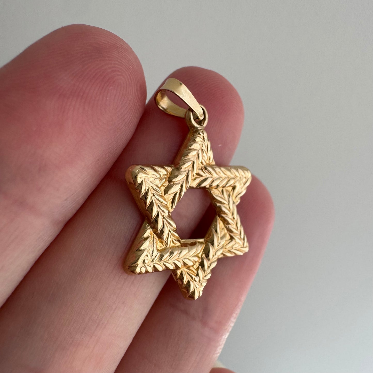 V I N T A G E / significant hexagram / 14k yellow braided Star of David / a pendant