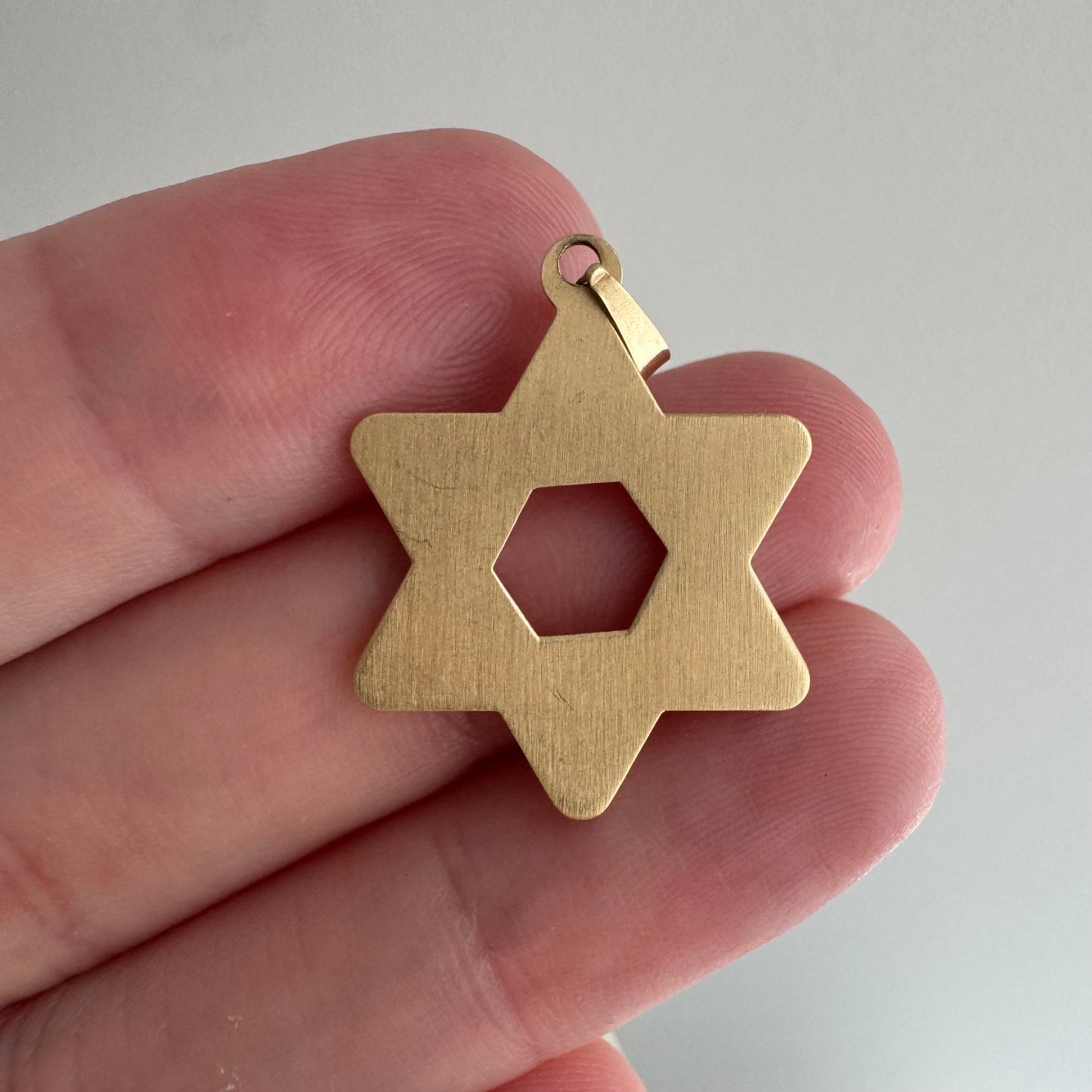 V I N T A G E / significant hexagram / 14k yellow braided Star of David / a pendant