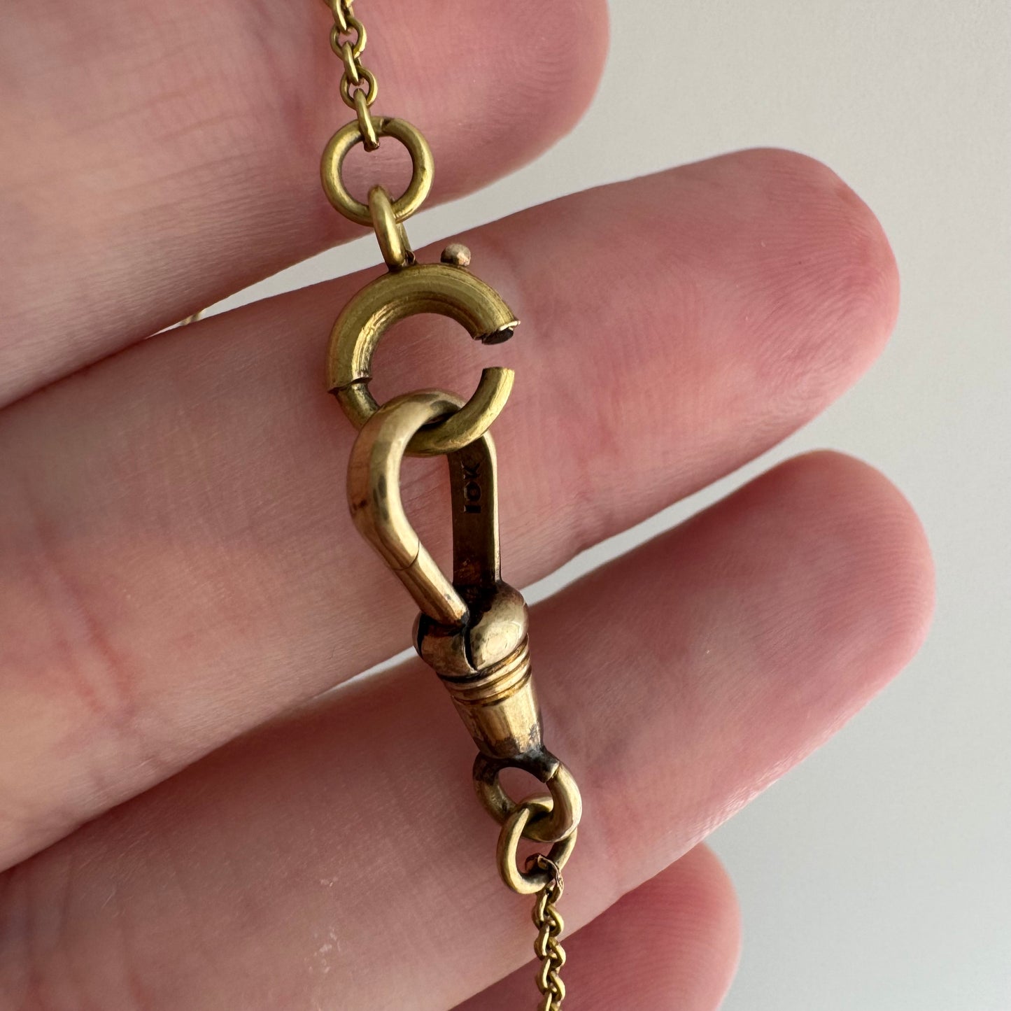 A N T I Q U E // time keeper / 10k yellow gold bar and cable watch chain / 12.25", 3g