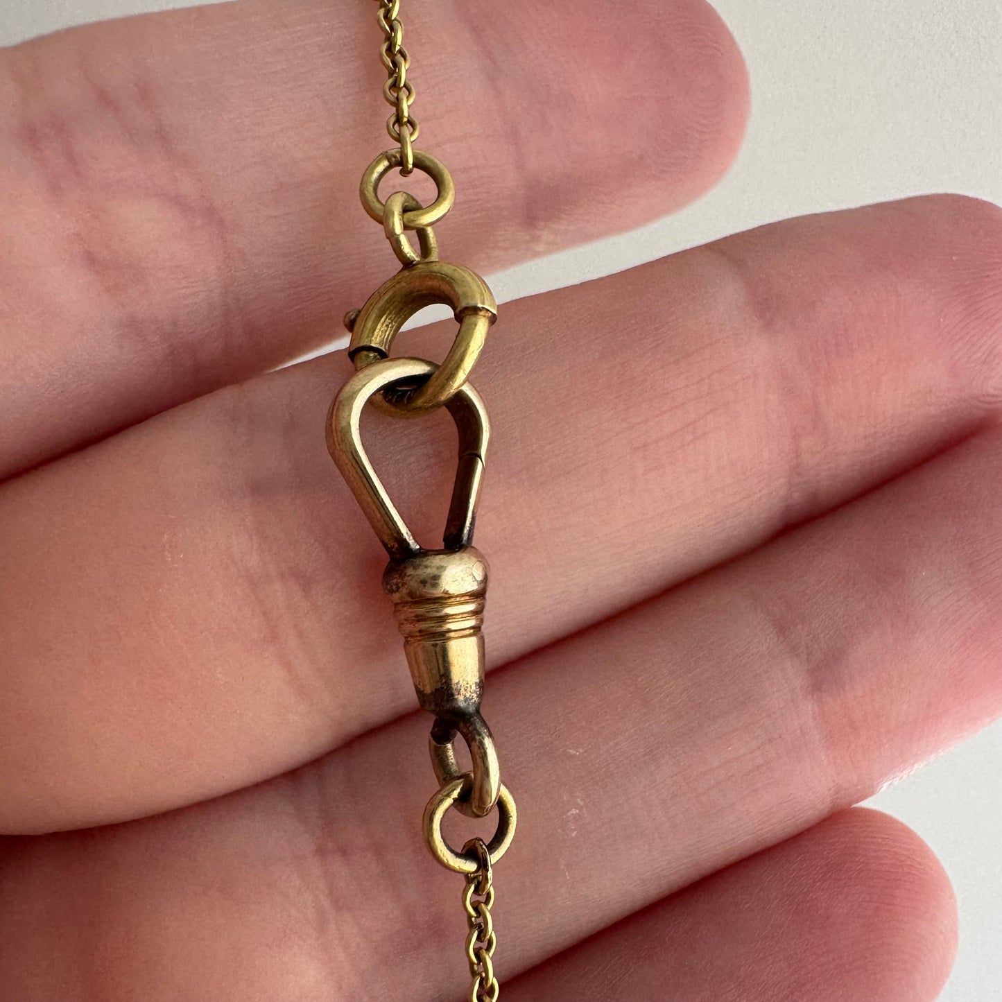 A N T I Q U E // time keeper / 10k yellow gold bar and cable watch chain / 12.25", 3g