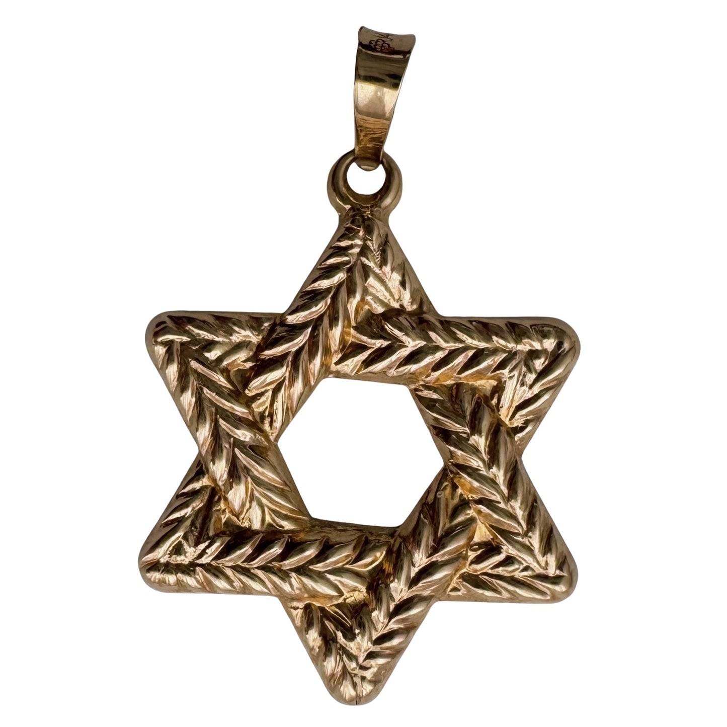 V I N T A G E / significant hexagram / 14k yellow braided Star of David / a pendant