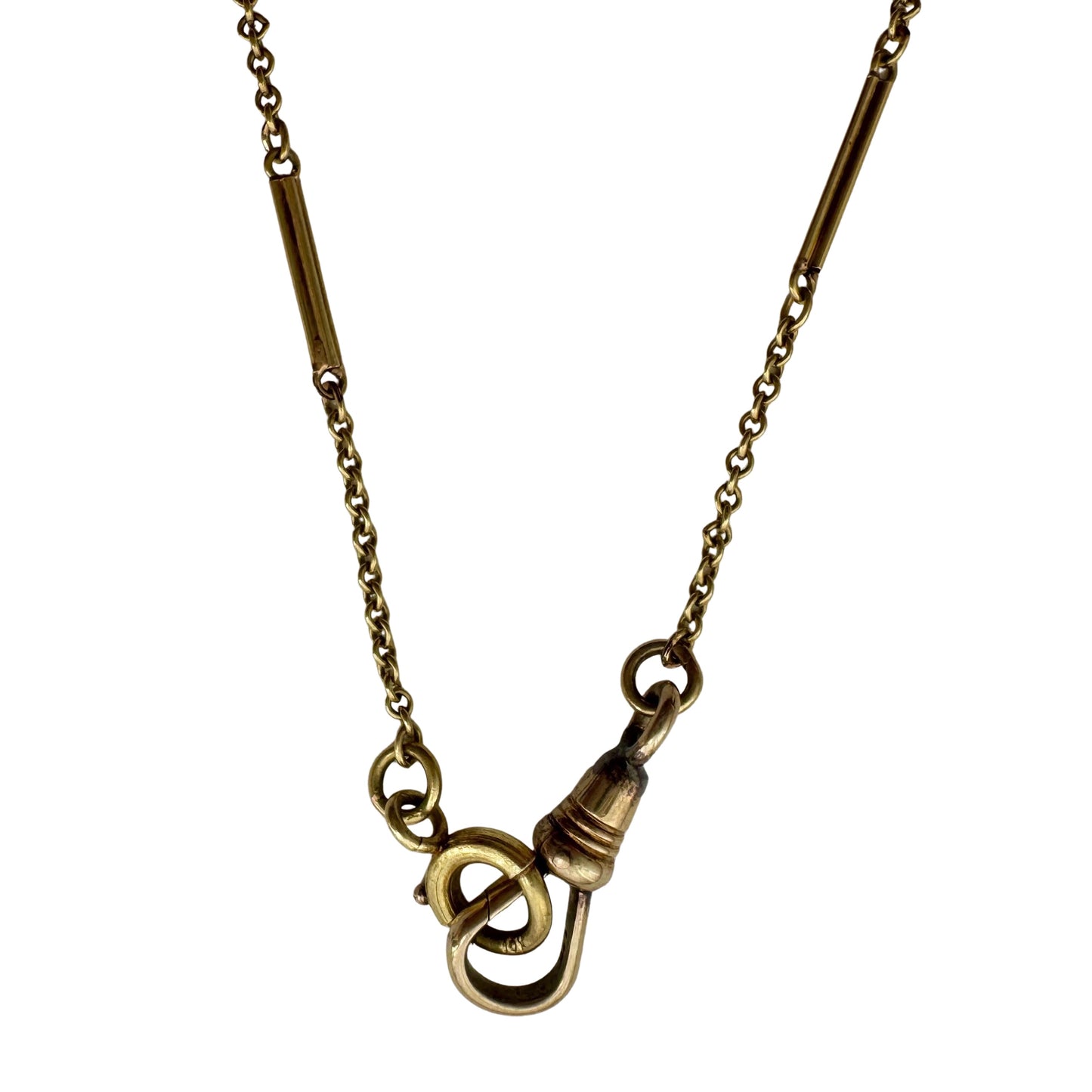 A N T I Q U E // time keeper / 10k yellow gold bar and cable watch chain / 12.25", 3g