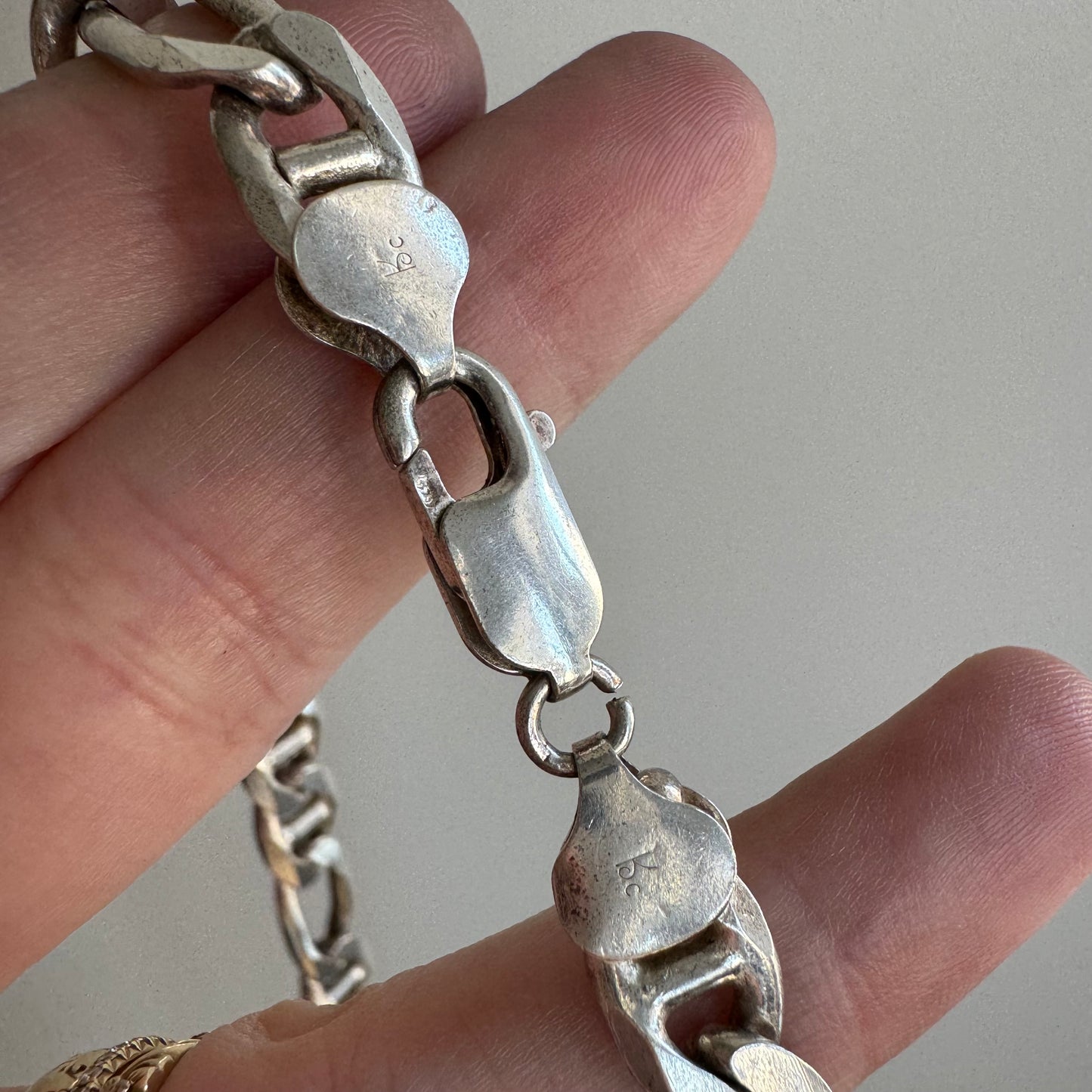 V I N T A G E // chunky figamariner / sterling silver figaro mariner chain / 19.75", 49g