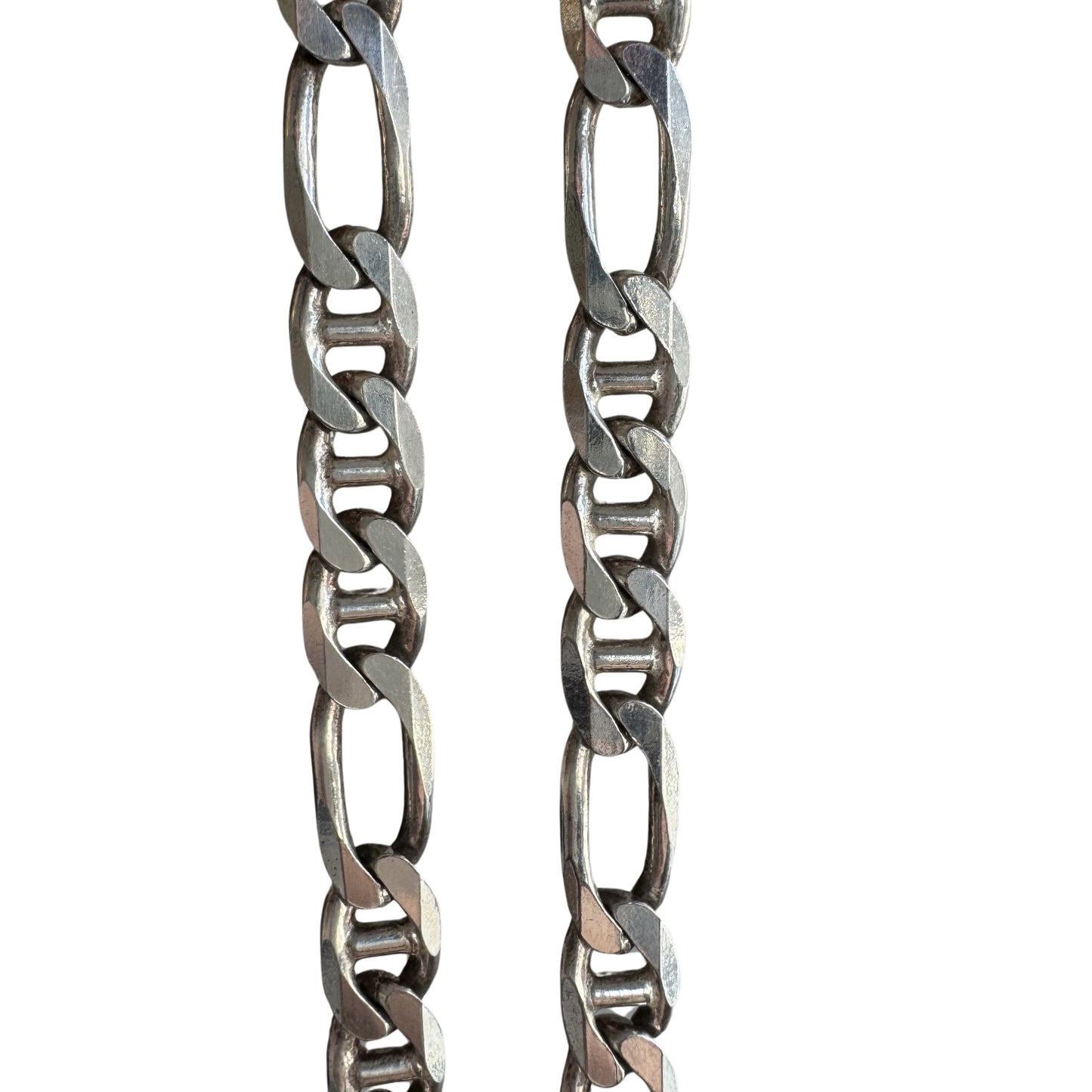 V I N T A G E // chunky figamariner / sterling silver figaro mariner chain / 19.75", 49g