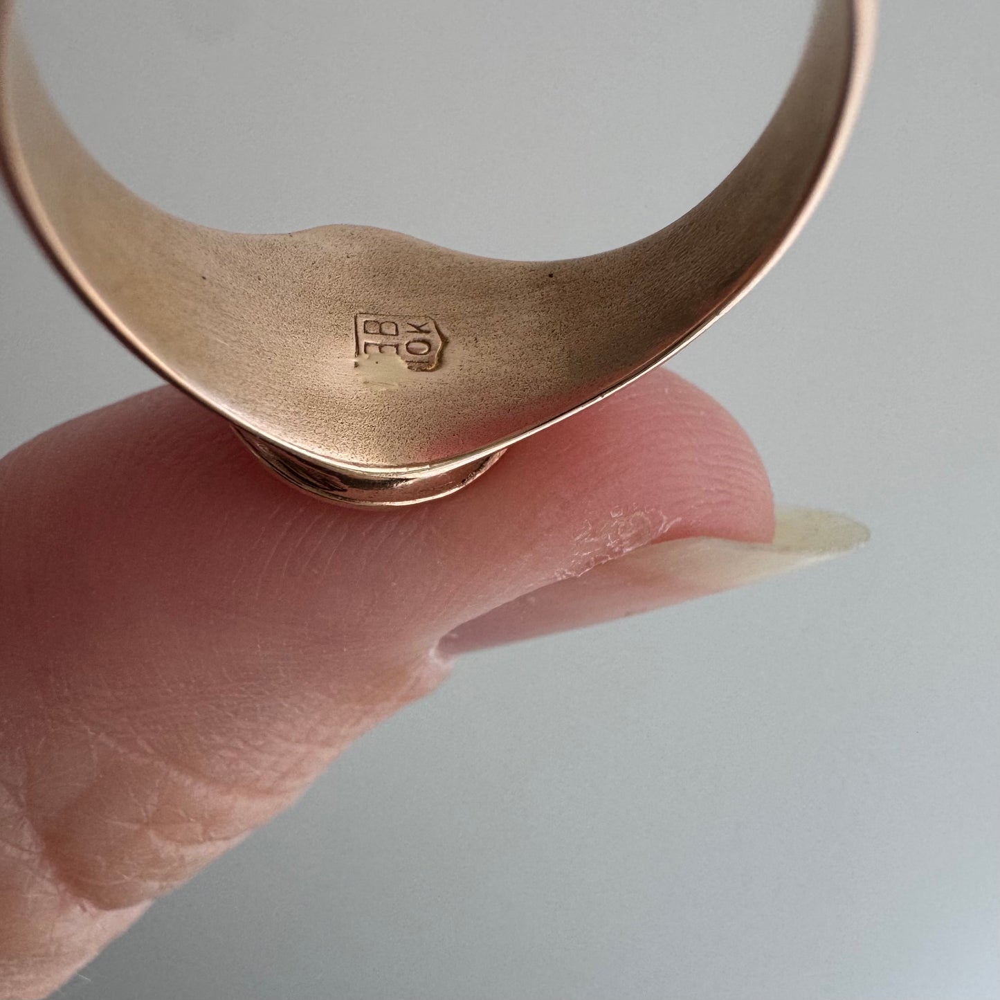 reimagined V I N T A G E // starry trilogy / 10k yellow gold and diamond service pin conversion signet ring / size 6.25