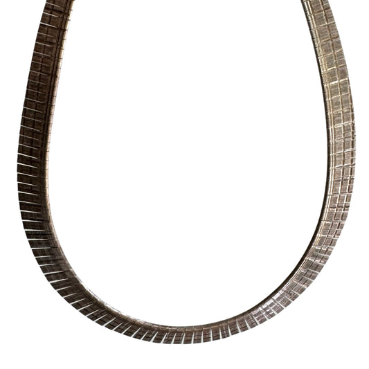 V I N T A G E // like Cleopatra / sterling silver paneled fringe collar necklace / 17", 30.5g