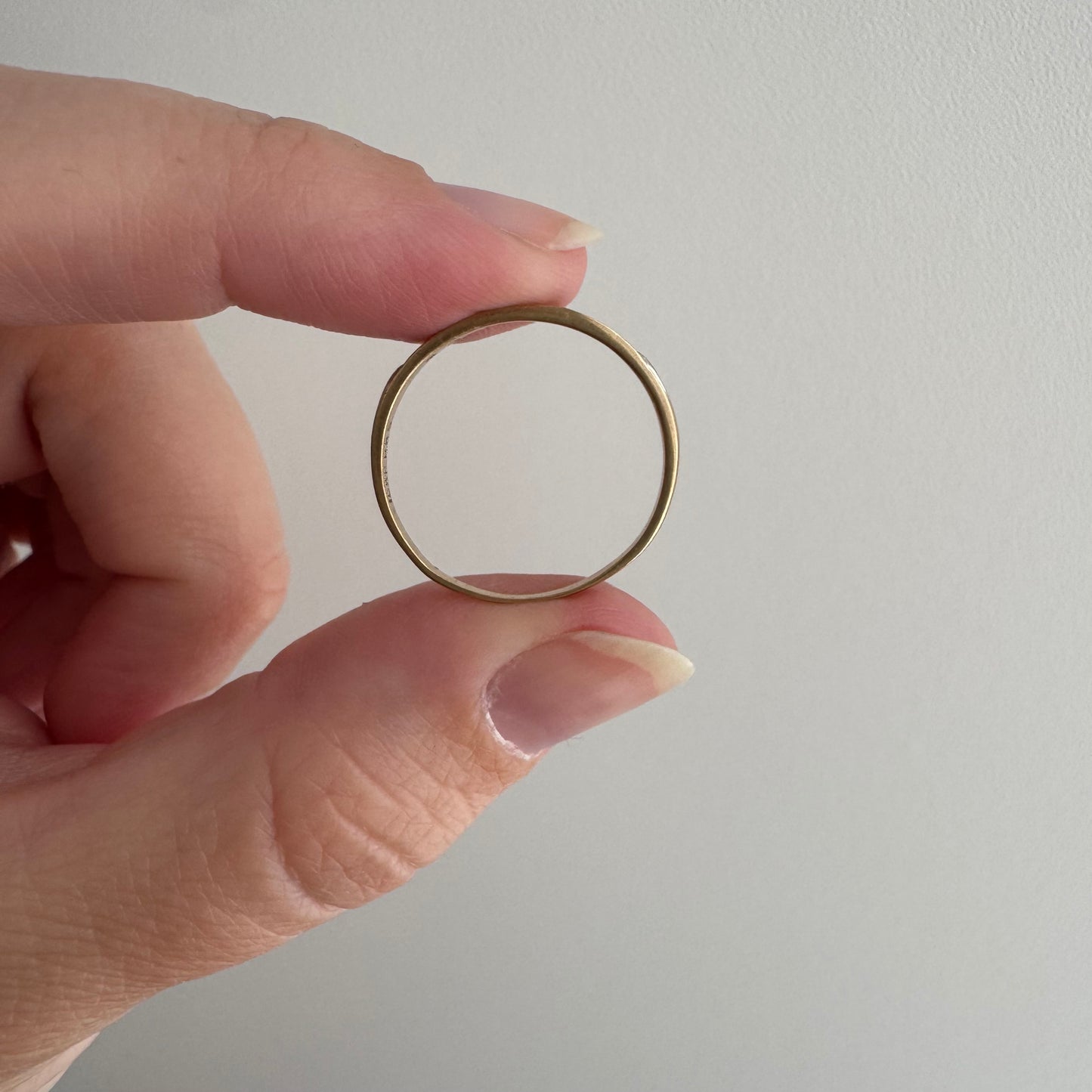 V I N T A G E // all lined up / 10k yellow gold and diamond half eternity band / size 7.5