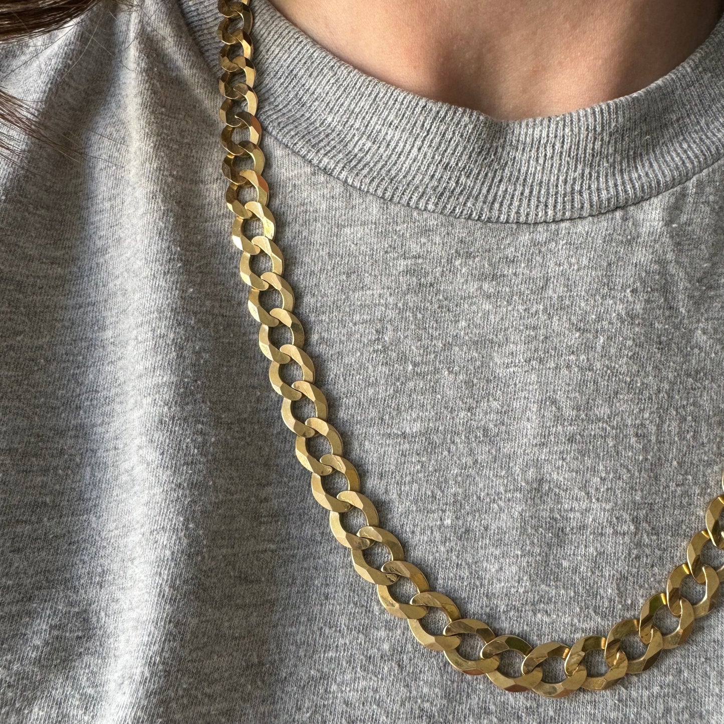 P R E - L O V E D // one and done chain collection / 14k flat wide curb chain / 22.25", 48g