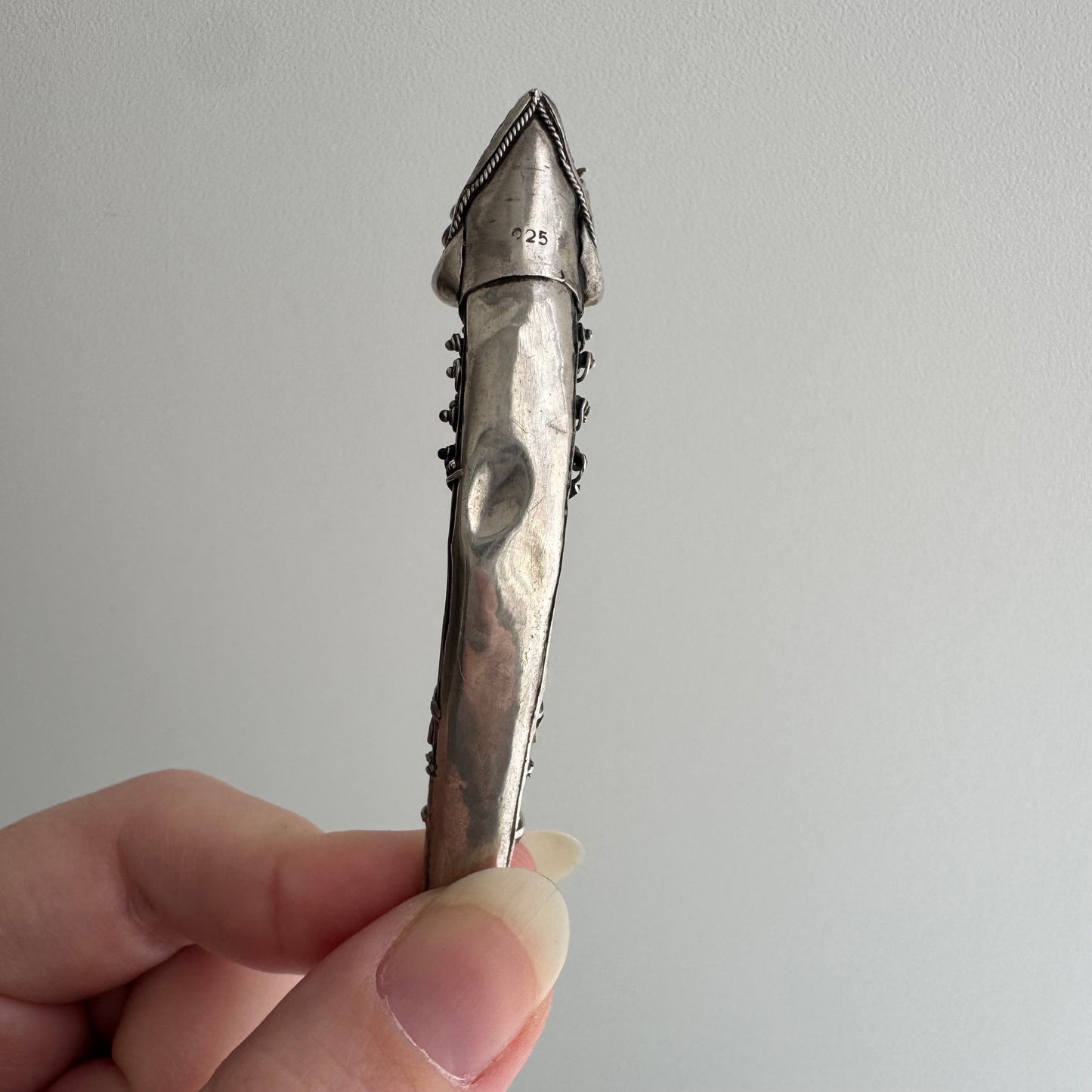 V I N T A G E // blowing smoke / sterling silver and garnet dragon / a functional pendant