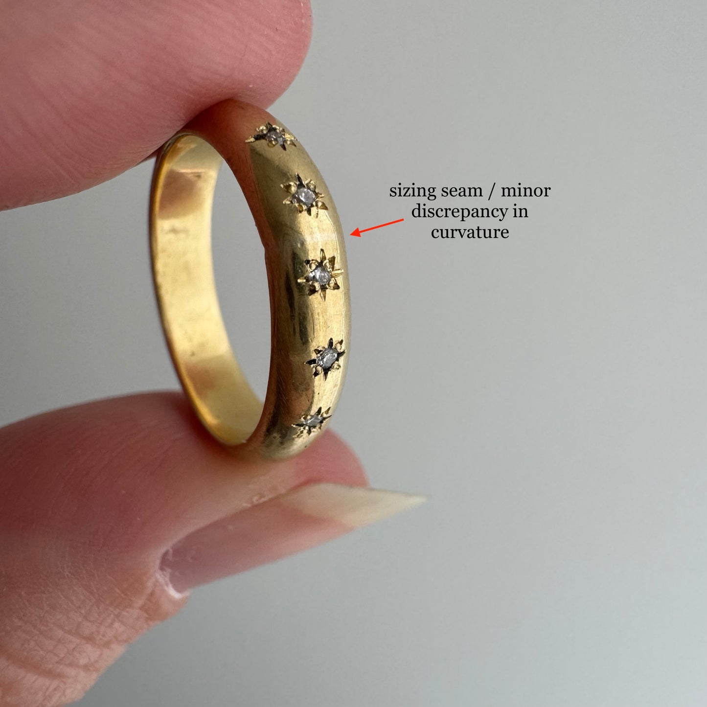 reimagined V I N T A G E // star story / 14k donut band with five new star-set diamonds / size 4