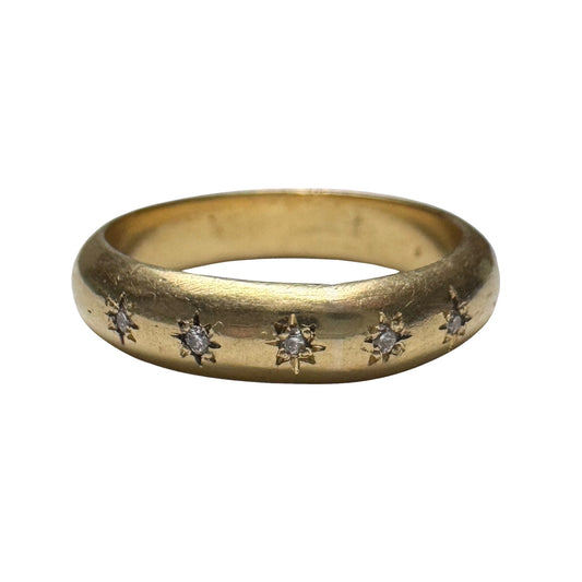 reimagined V I N T A G E // star story / 14k donut band with five new star-set diamonds / size 4
