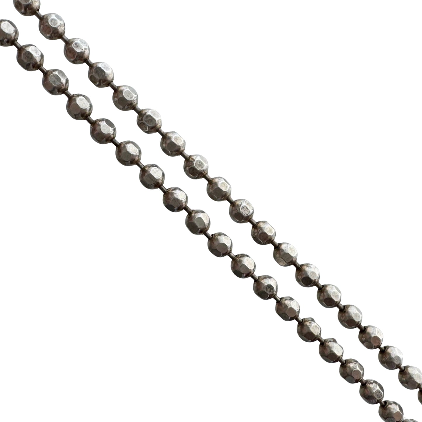 V I N T A G E // tiny disco / sterling silver ball bead necklace chain / 30.25", 18.5g