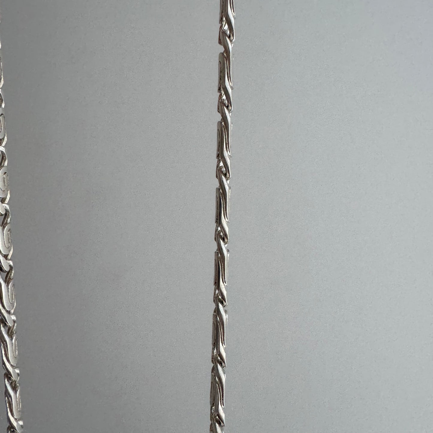 reimagined V I N T A G E // modern watch chain / sterling silver spiral link chain necklace with a charm holder clasp / 22.75", 26.1g