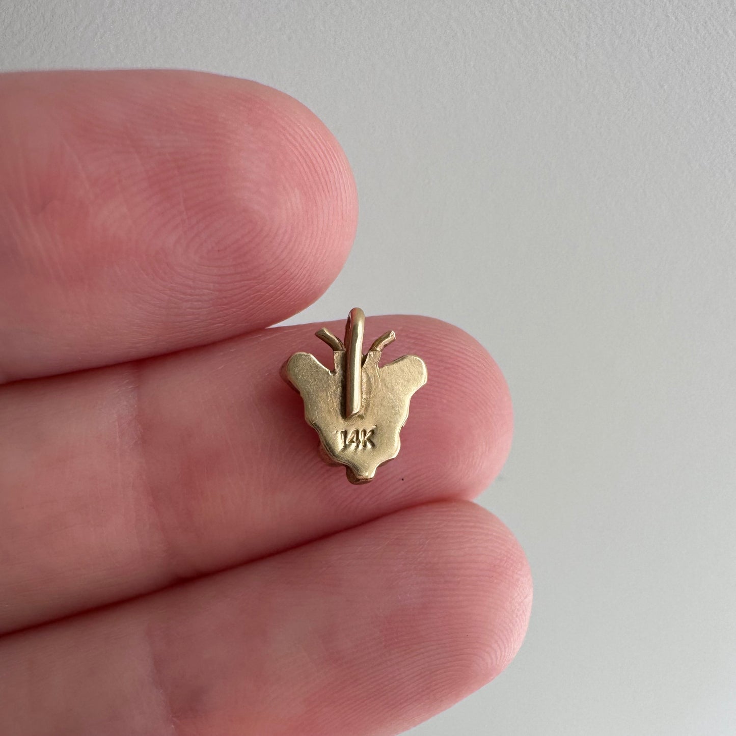 V I N T A G E // metamorphosis / 14k and turquoise teeny tiny butterfly / a pendant