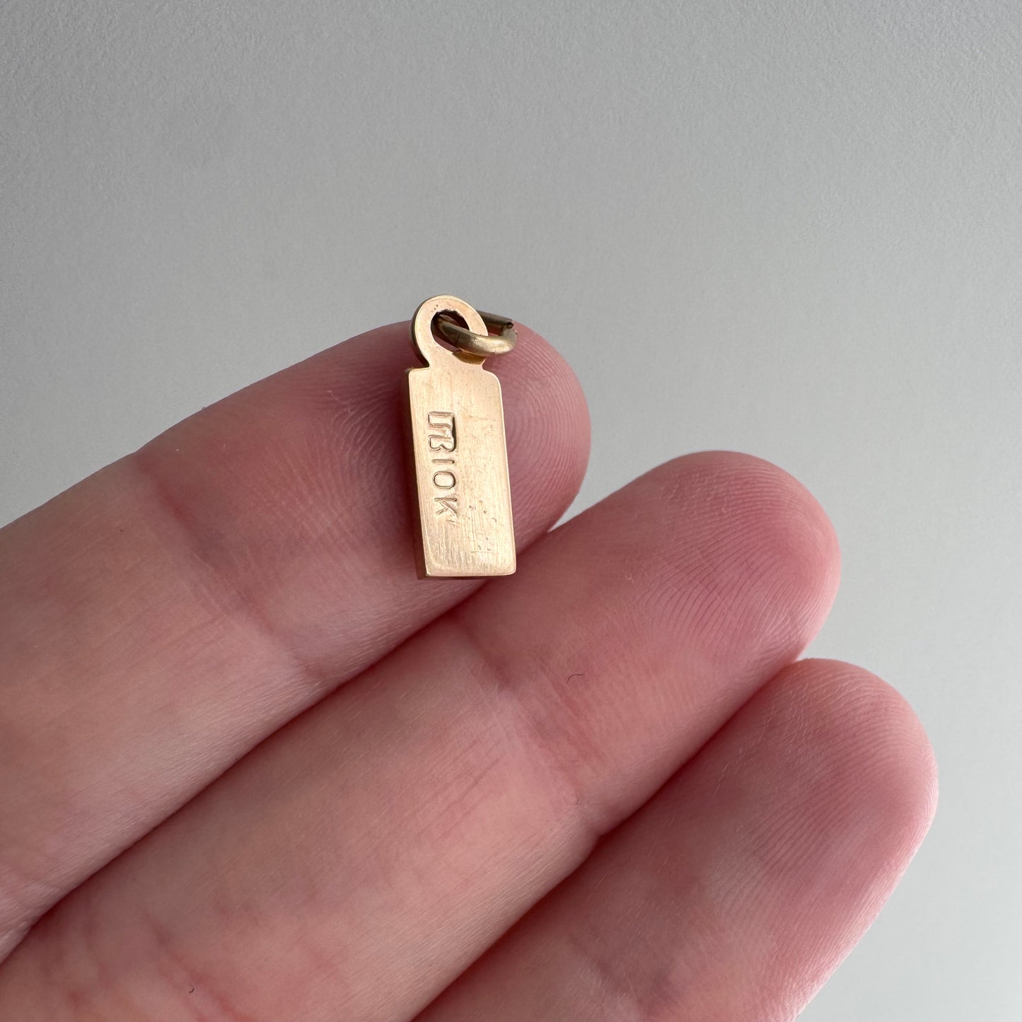 V I N T A G E // golden rule / 10k yellow gold dainty ruler charm / a service award pendant