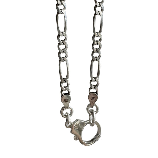 reimagined V I N T A G E // handcuff clasp / re-worked sterling silver figaro chain / 21", 20.4g