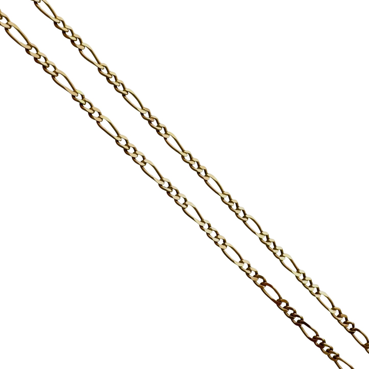 V I N T A G E // dainty figaro / 10k yellow gold dainty figaro pendant chain / 18", 2.3g