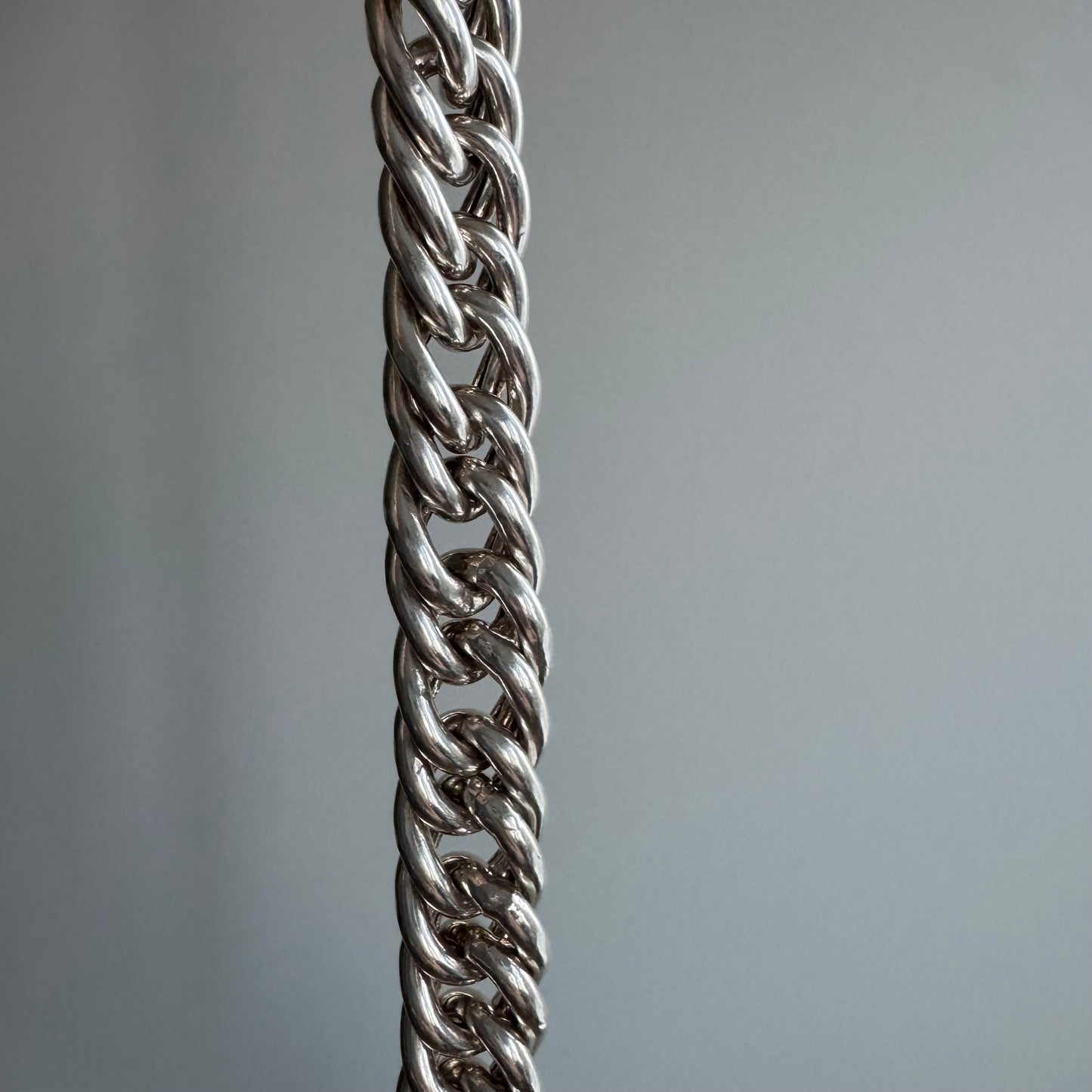 P R E - L O V E D // chunkiest curb / sterling silver wide curb chain necklace / 17.75", 80g