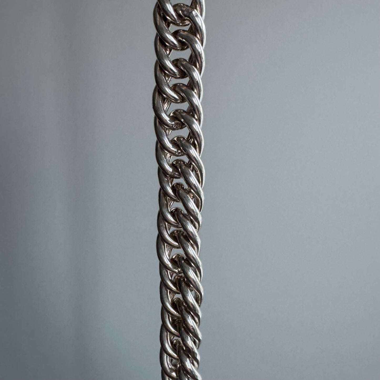 P R E - L O V E D // chunkiest curb / sterling silver wide curb chain necklace / 17.75", 80g