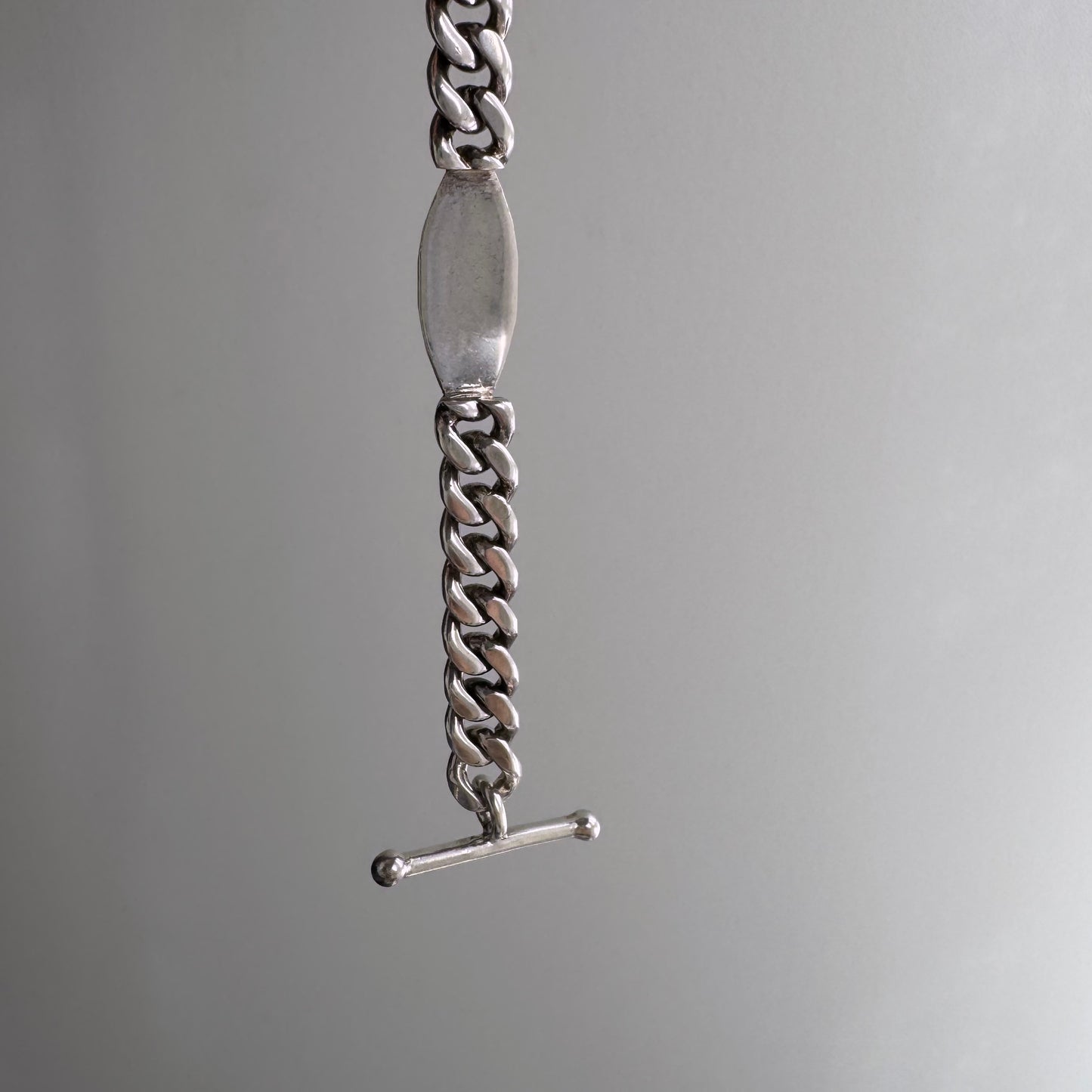 V I N T A G E // possibility trilogy / sterling silver Mexican artisan chunky curb ID station bracelet / ~8", 32.2g