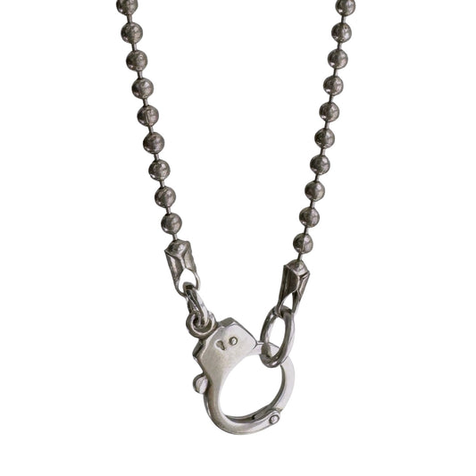 reimagined V I N T A G E // handcuff clasp / re-worked sterling silver ball chain / almost 31", 21g