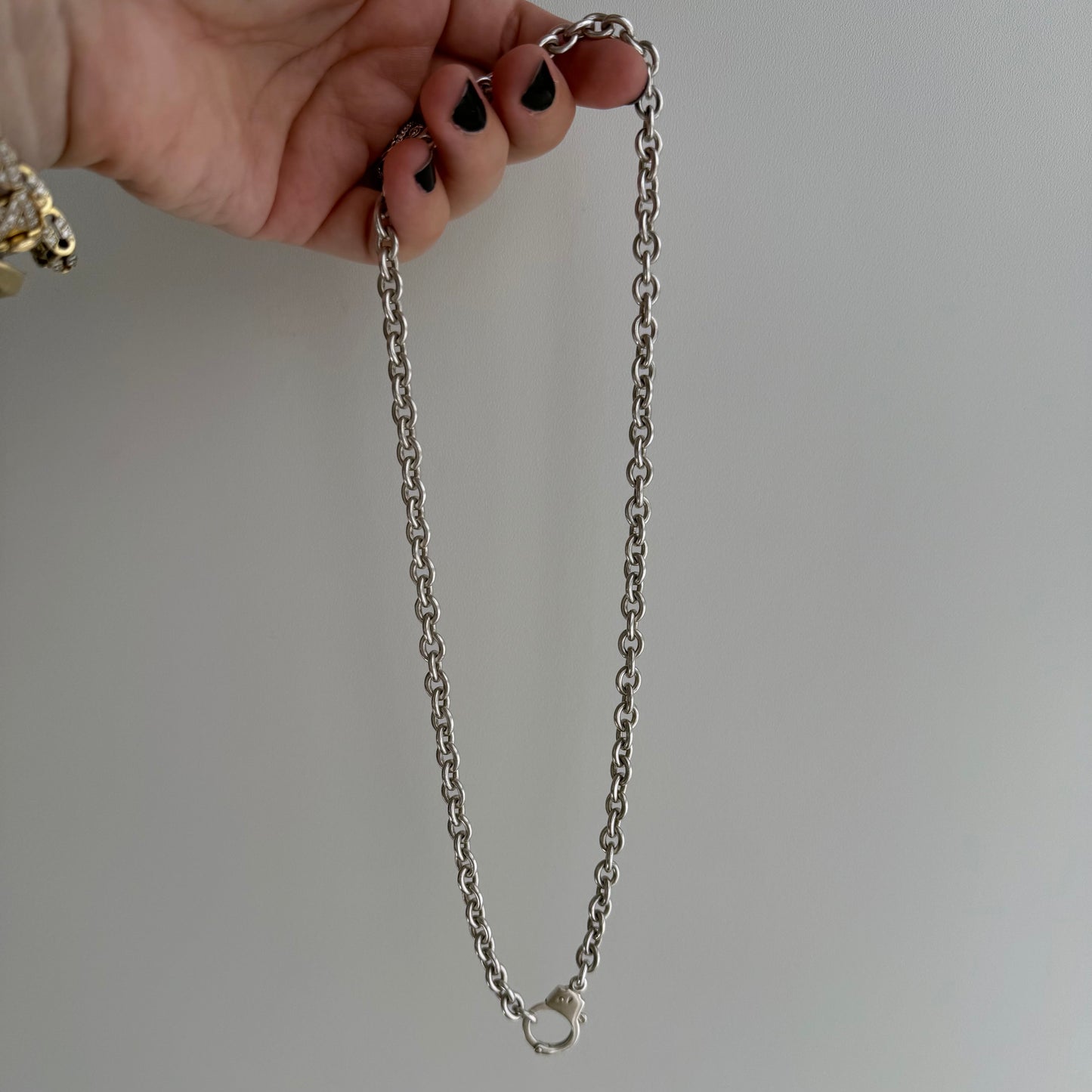 reimagined V I N T A G E // handcuff clasp / re-worked sterling silver cable chain / 19", 39.1g