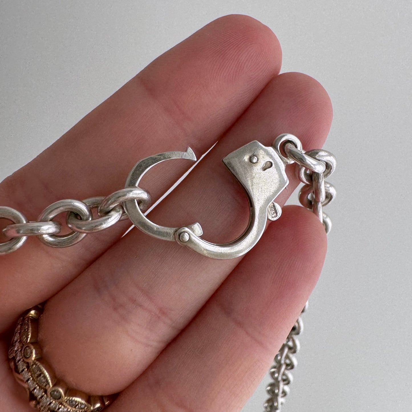 reimagined V I N T A G E // handcuff clasp / re-worked sterling silver cable chain / 19", 39.1g