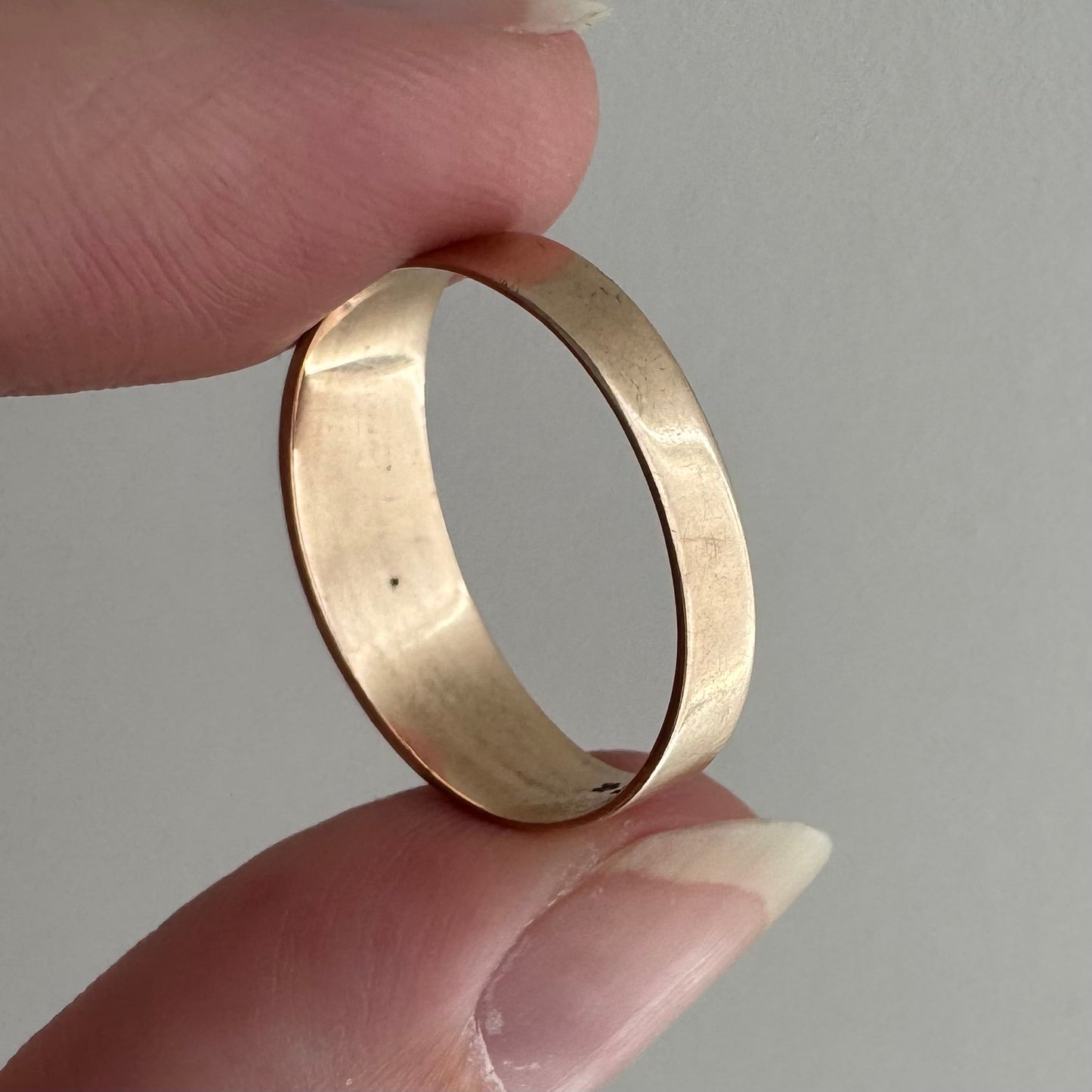 reimagined A N T I Q U E // 9k rosy yellow gold starburst trilogy band with turquoise / size 7