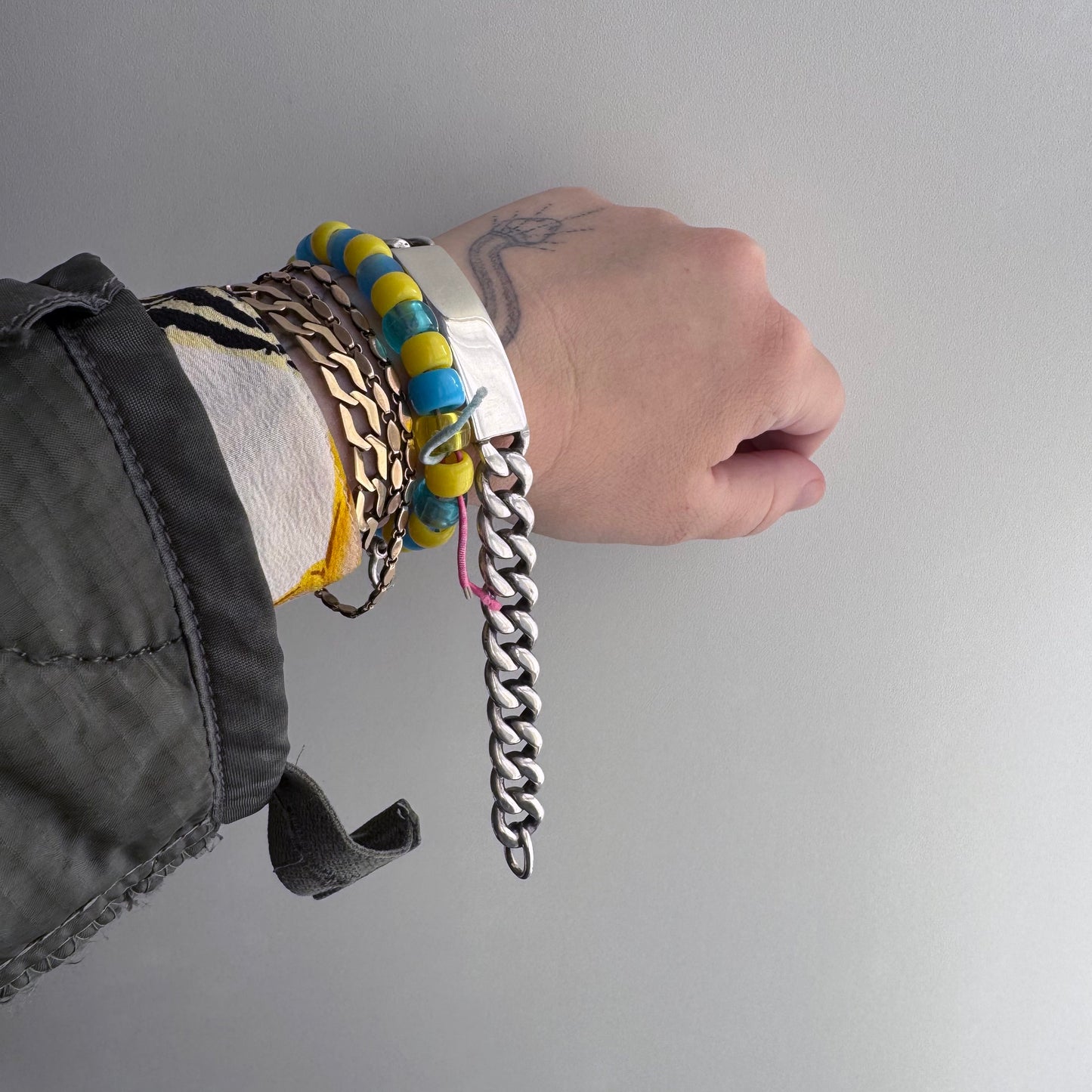 V I N T A G E // blank slate / sterling silver heavy chunky mid century curb chain ID bracelet / 8", 52.5g