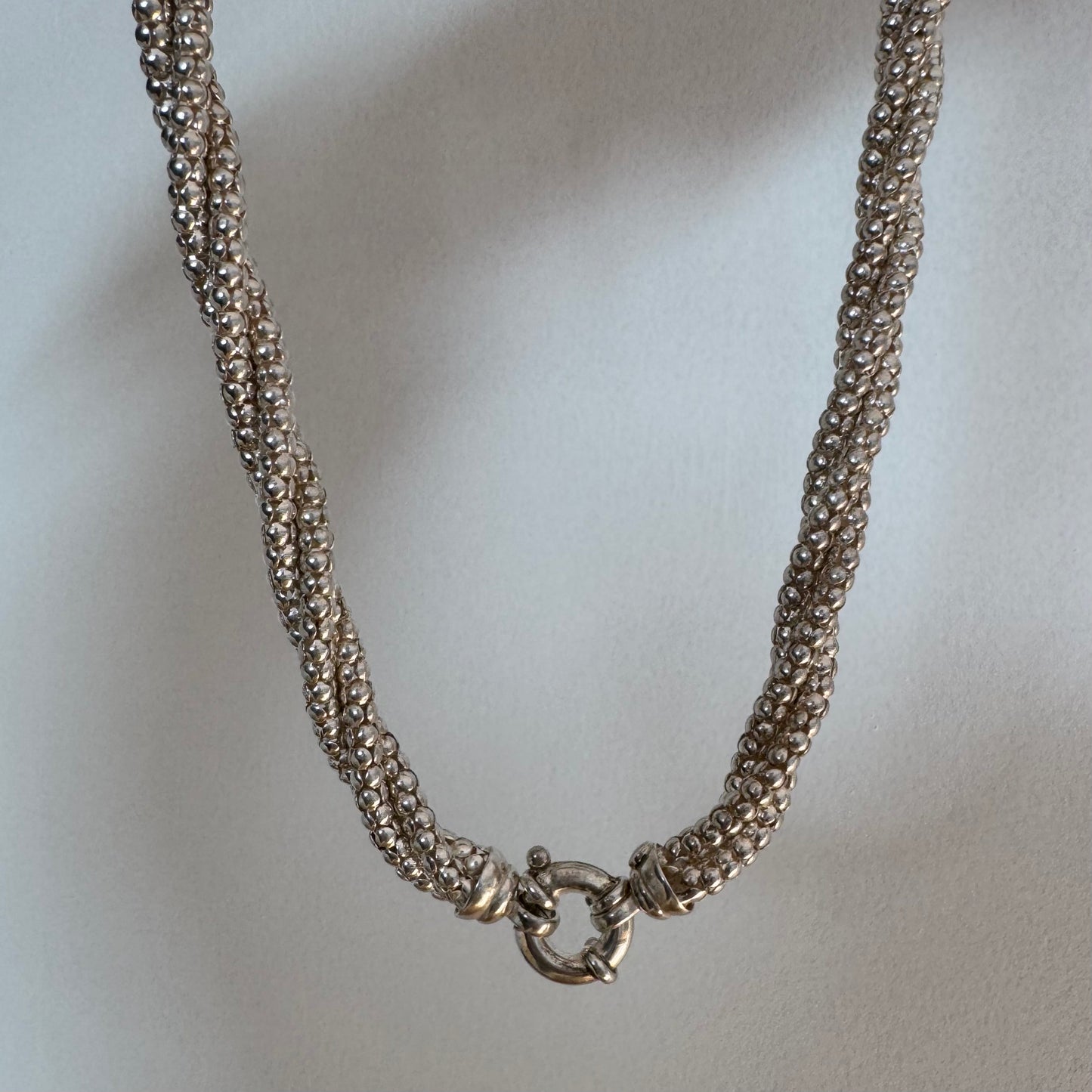 P R E - L O V E D // twisty delight / sterling silver twisted popcorn chain necklace / 19", 41g