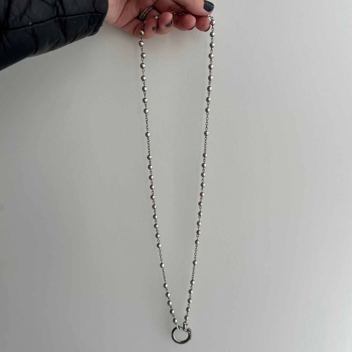 reimagined V I N T A G E // sacred adornment / sterling silver rosary style bead chain with connector clasp / 26.25", 16.9g