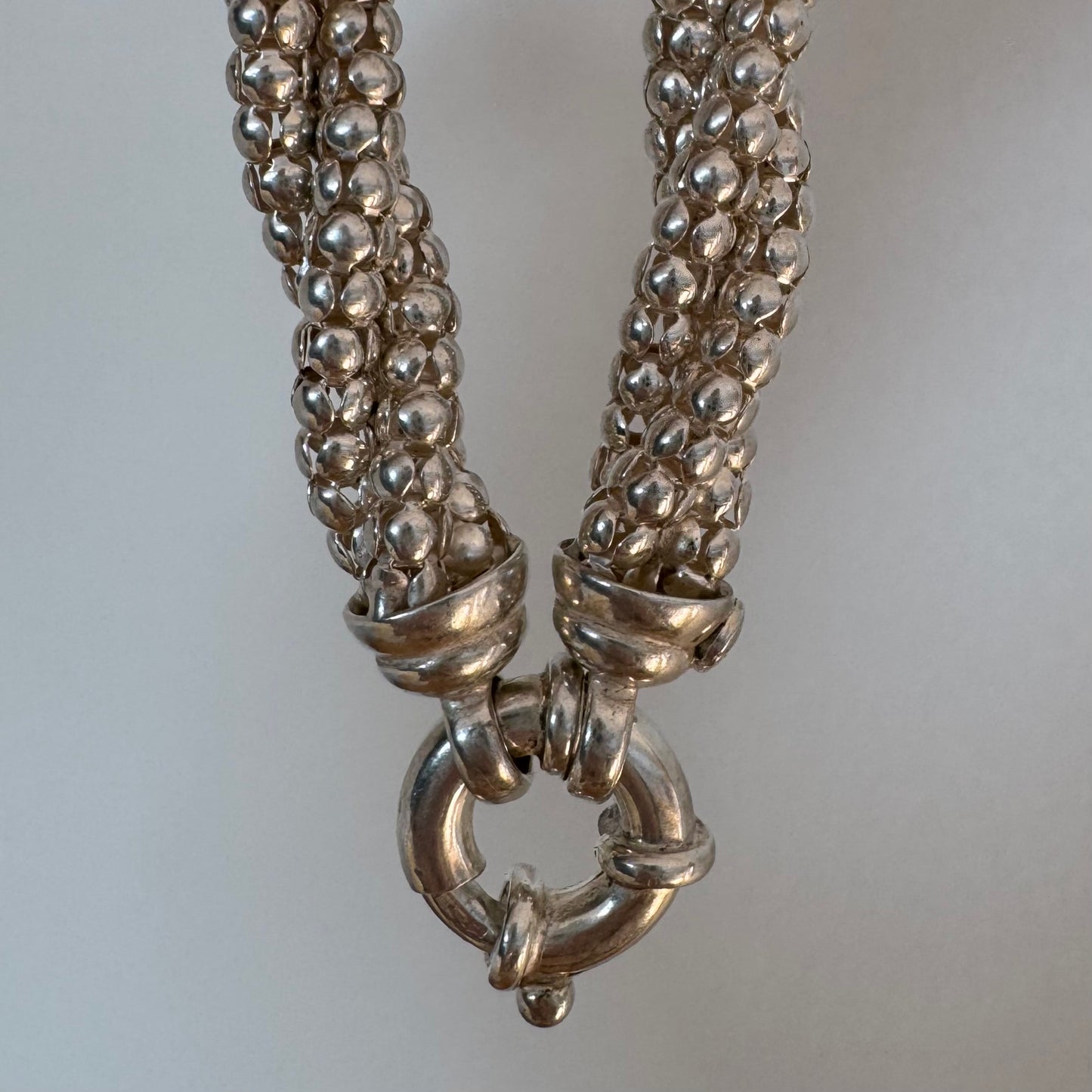 P R E - L O V E D // twisty delight / sterling silver twisted popcorn chain necklace / 19", 41g