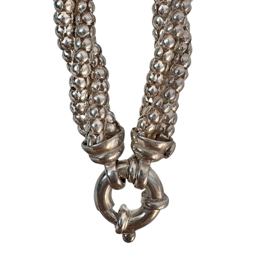 P R E - L O V E D // twisty delight / sterling silver twisted popcorn chain necklace / 19", 41g