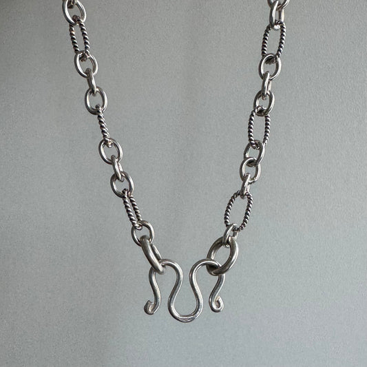 V I N T A G E // roped trombone / sterling silver trombone link chain / 18.5", 16g