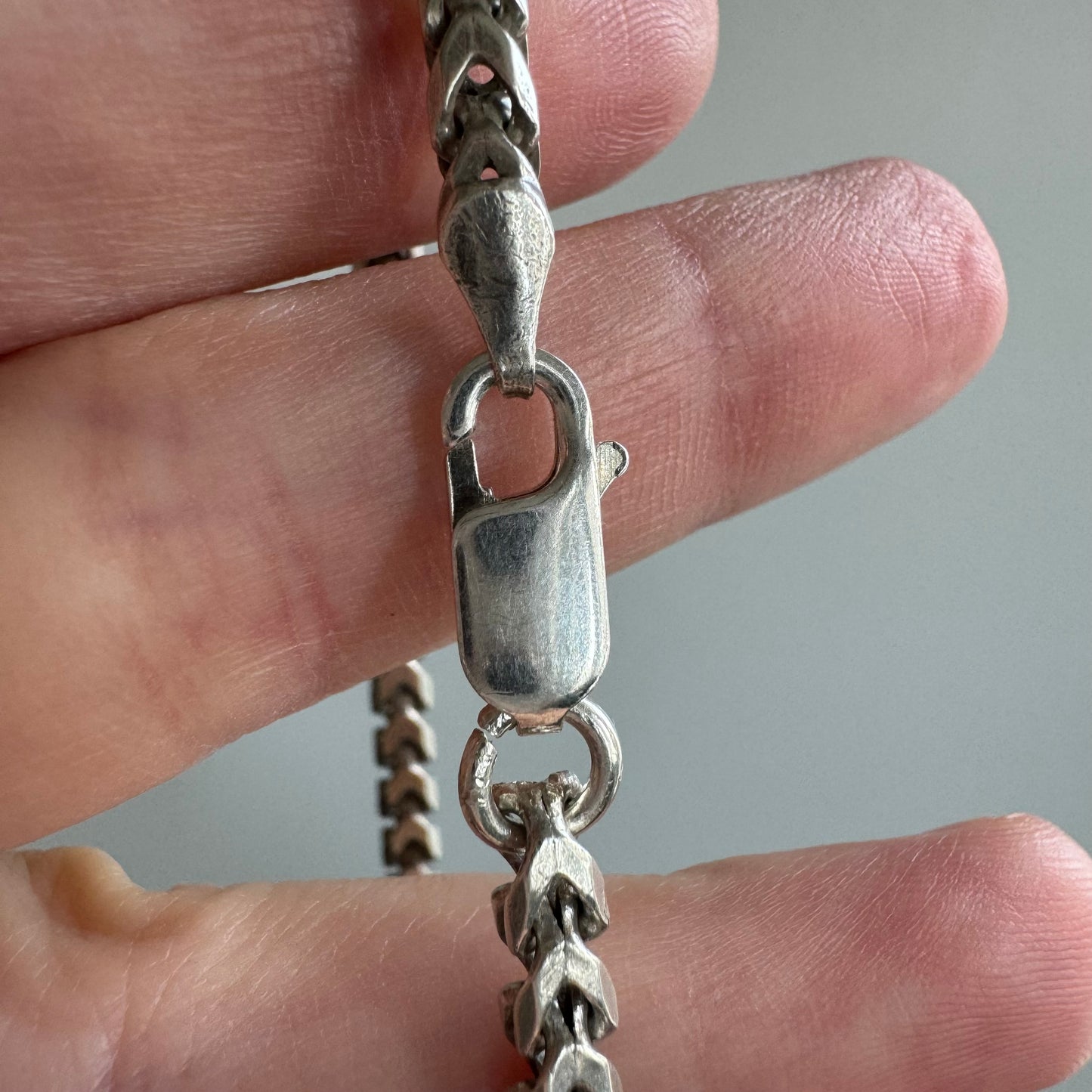 V I N T A G E // box wheat / sterling silver square wheat chain / 20.25", 32g