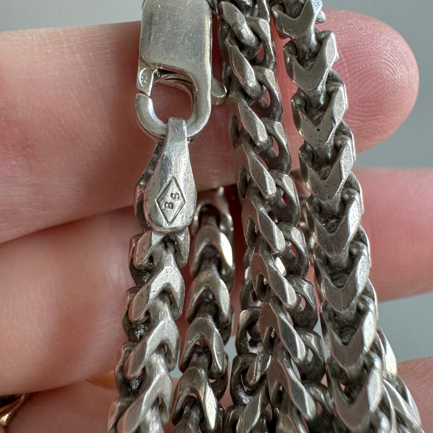 V I N T A G E // box wheat / sterling silver square wheat chain / 20.25", 32g