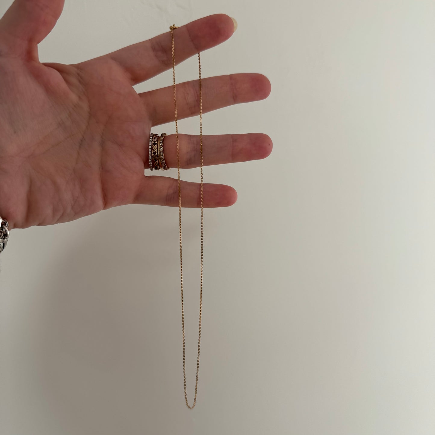 V I N T A G E // dainty cable / 14k yellow gold dainty 0.8mm cable chain necklace / 16.25", 1.4g