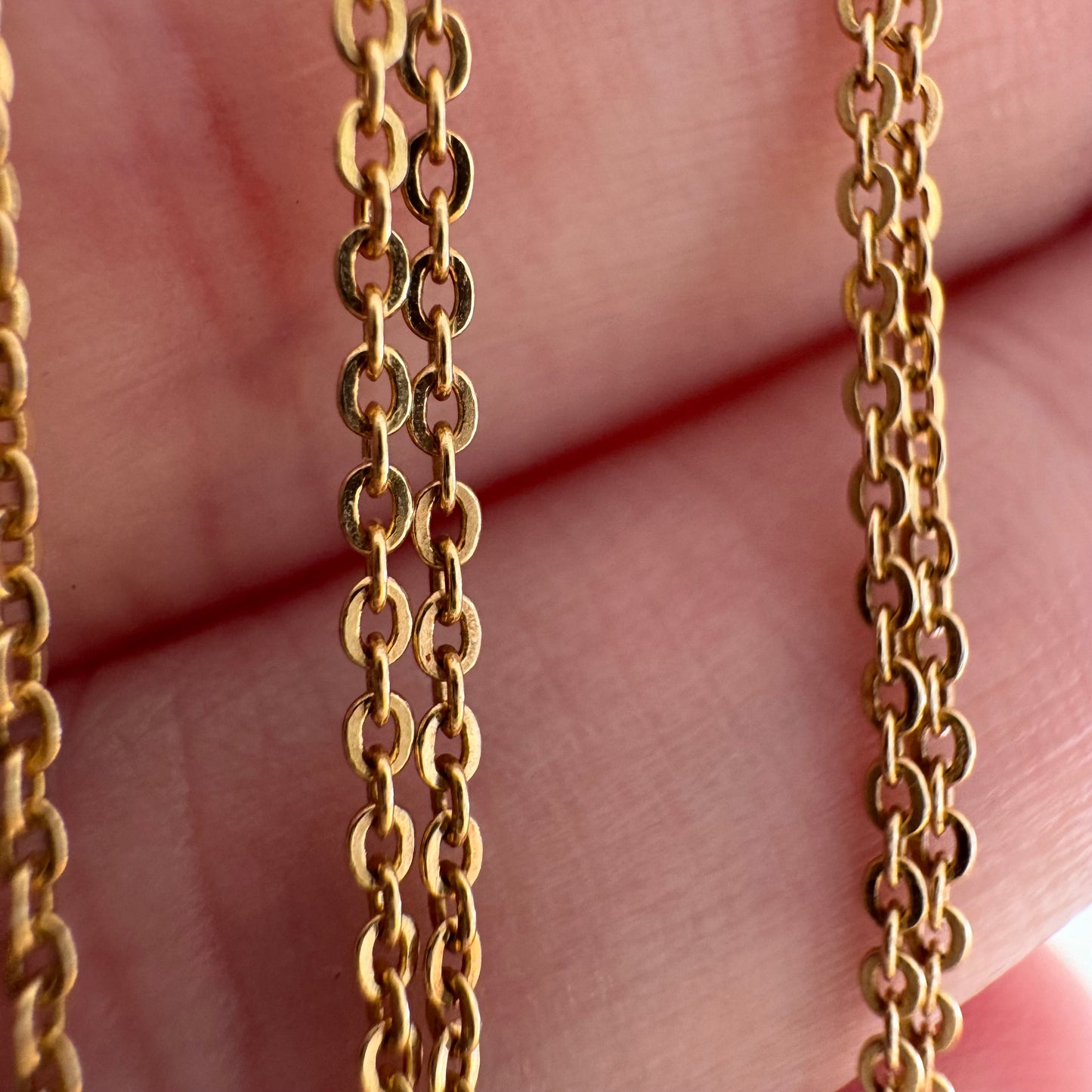 V I N T A G E // dainty cable / 14k yellow gold dainty 0.8mm cable chain necklace / 16.25", 1.4g