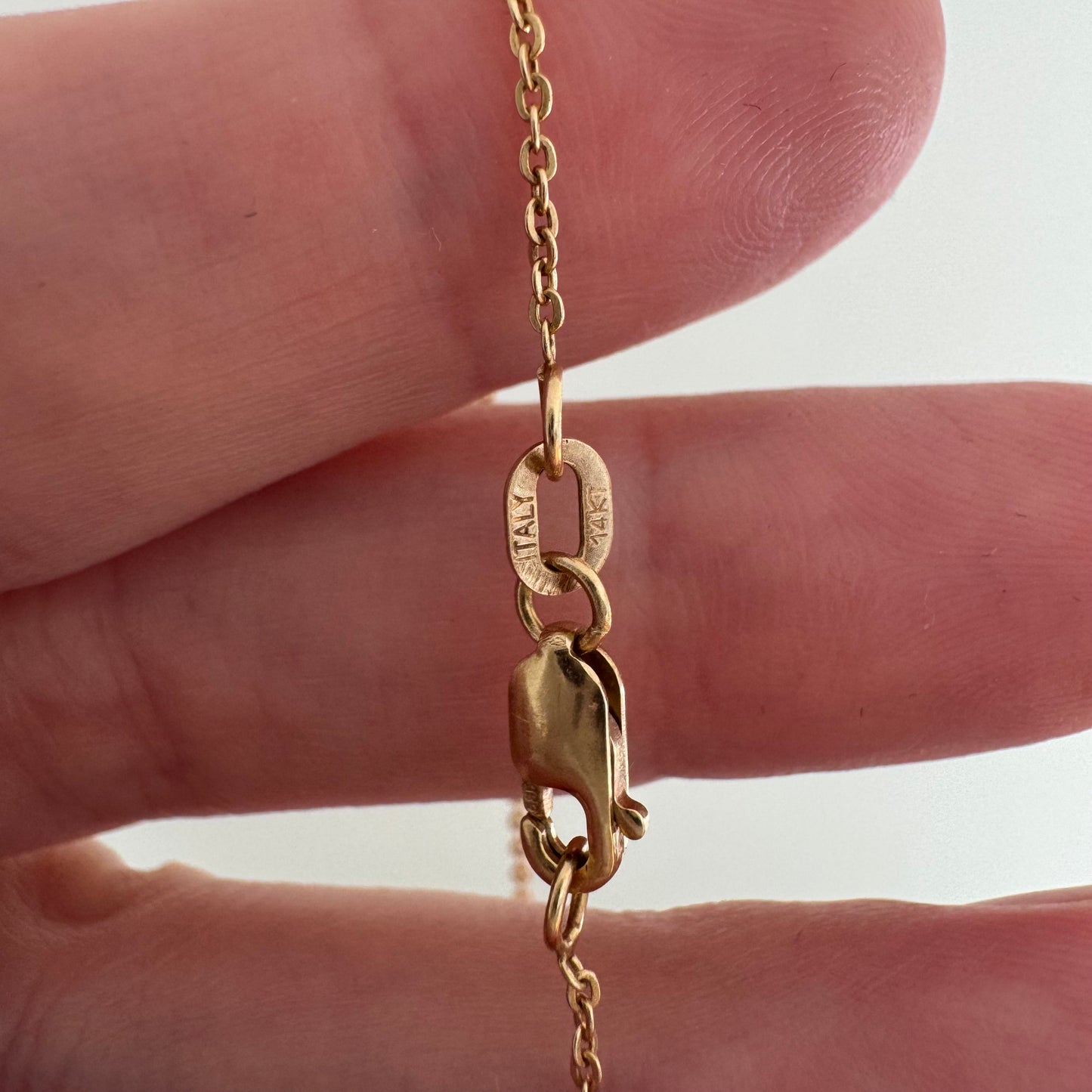 V I N T A G E // dainty cable / 14k yellow gold dainty 0.8mm cable chain necklace / 16.25", 1.4g