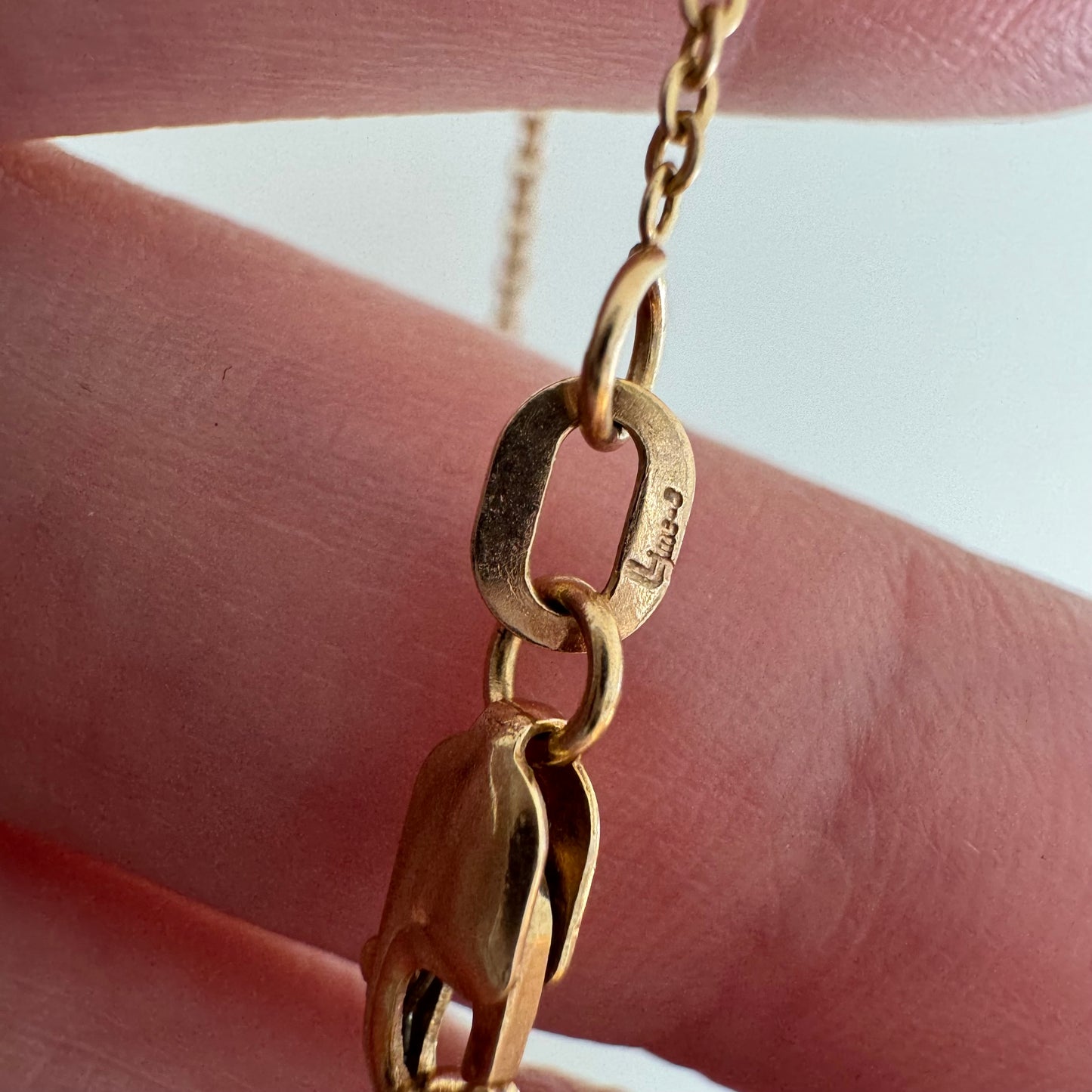 V I N T A G E // dainty cable / 14k yellow gold dainty 0.8mm cable chain necklace / 16.25", 1.4g