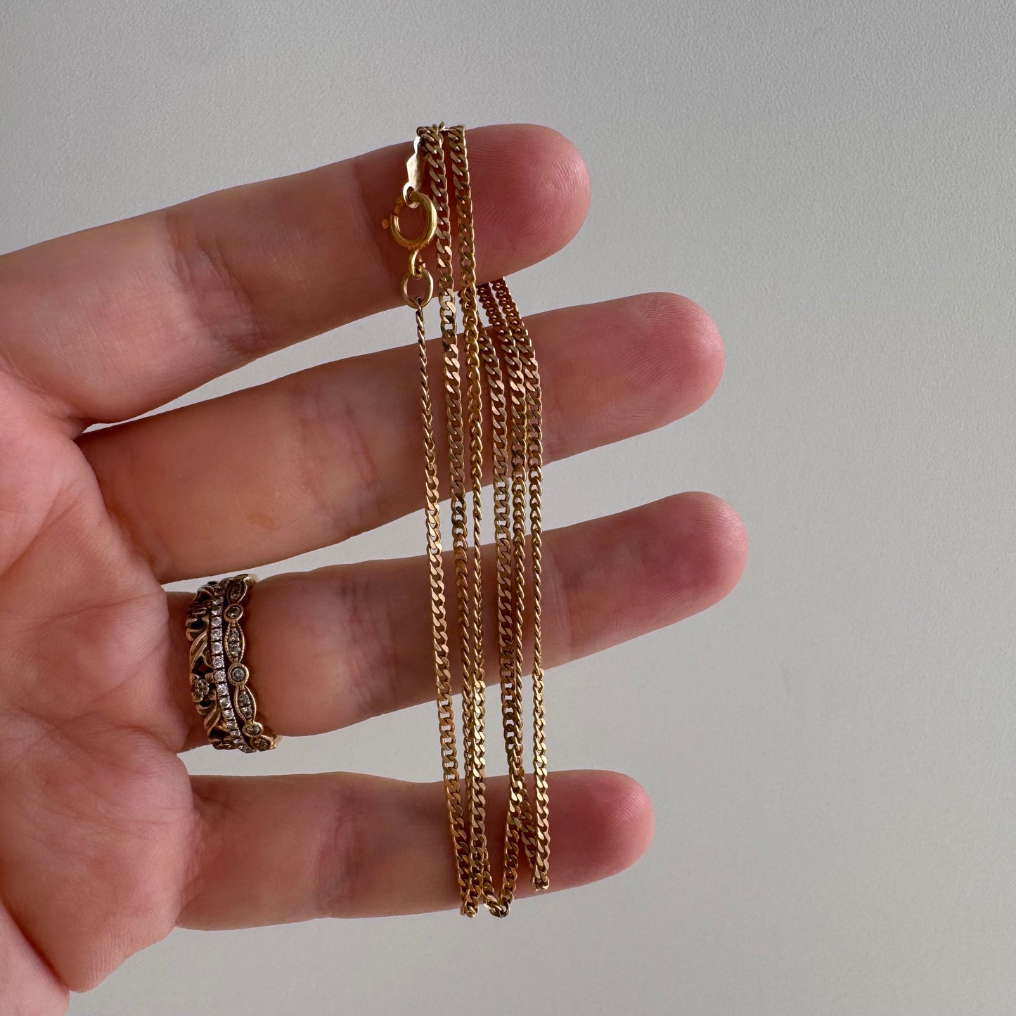 V I N T A G E // perfect curb / 14k yellow gold flat curb chain / 20", 3.3g