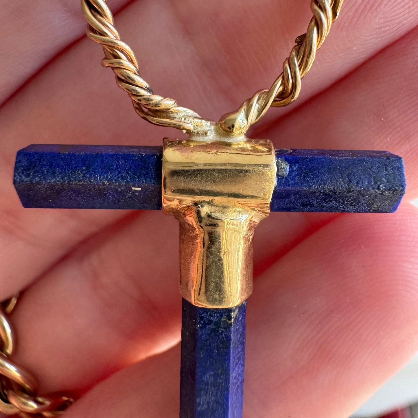 V I N T A G E // life / 14k and lapis lazuli artisan ankh / a pendant