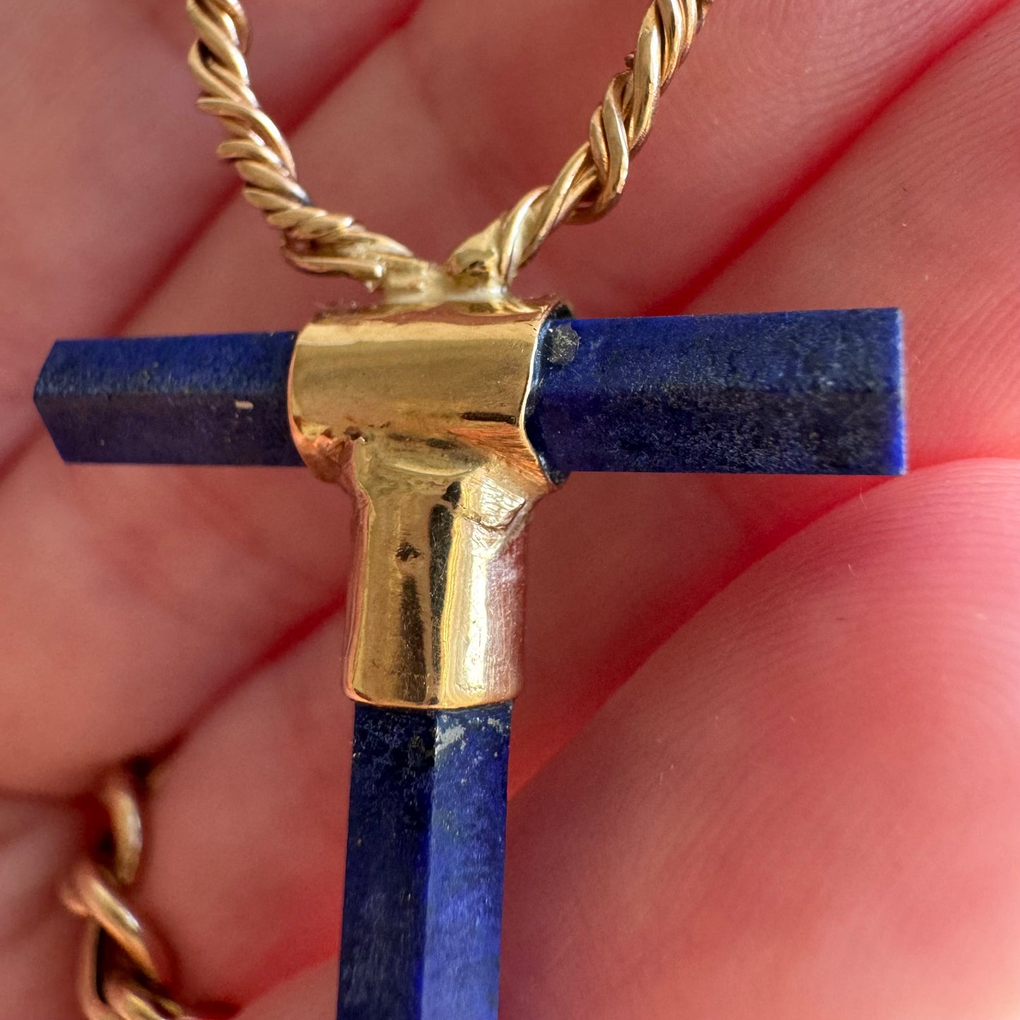 V I N T A G E // life / 14k and lapis lazuli artisan ankh / a pendant