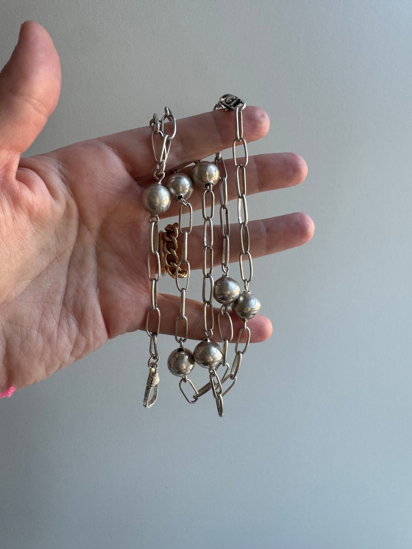 LIKE A LIVE // short term discounted price / reworked sterling silver bench bead station rosary style necklace