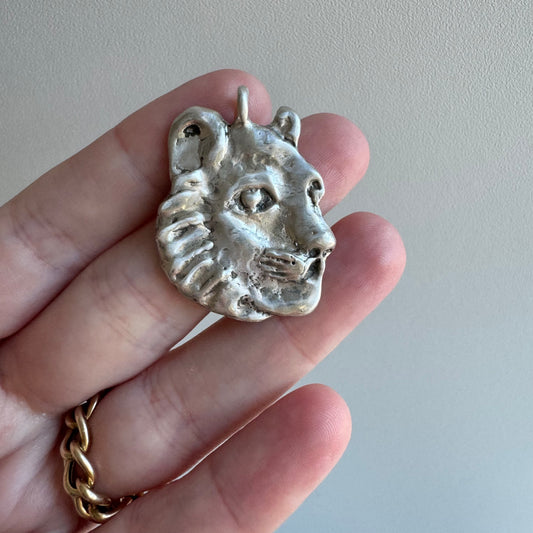 LIKE A LIVE // short term discounted price / sterling silver big cat artisan pendant