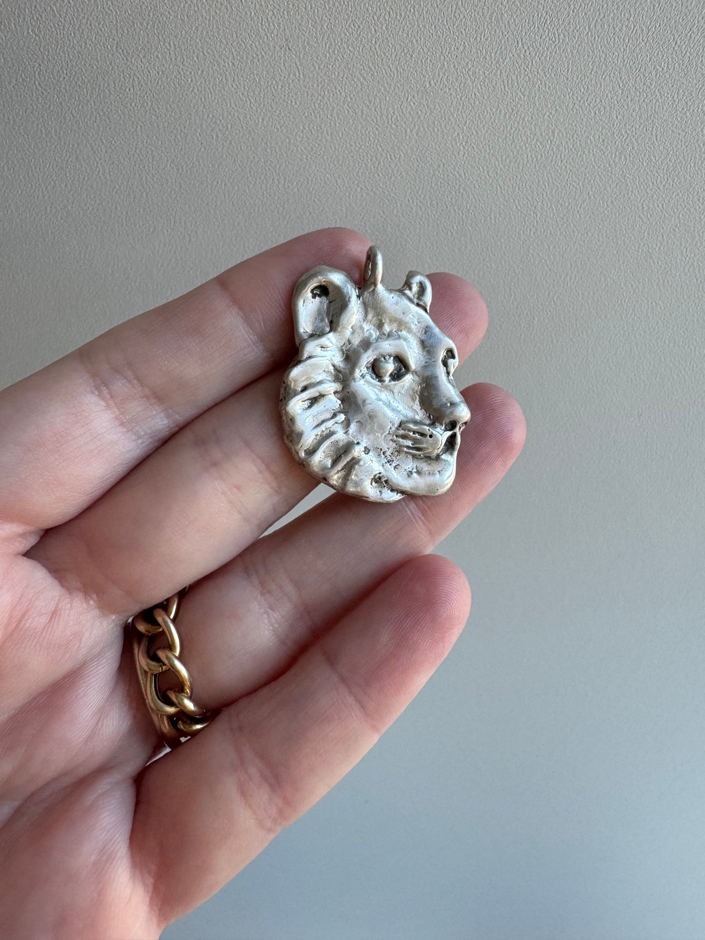 LIKE A LIVE // short term discounted price / sterling silver big cat artisan pendant