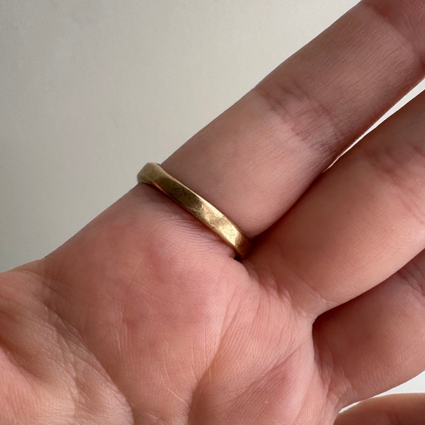 reimagined V I N T A G E // intuitive guide / 10k rosy yellow signet with a newly engraved bat / size 8.5