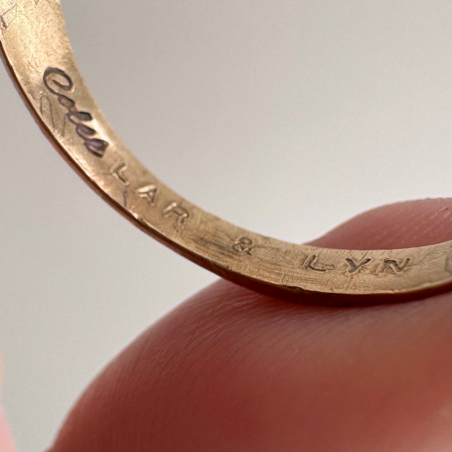 reimagined V I N T A G E // intuitive guide / 10k rosy yellow signet with a newly engraved bat / size 8.5